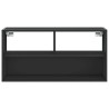 Meuble TV noir 80x31x39,5 cm bois d'ingénierie et métal 630241630241