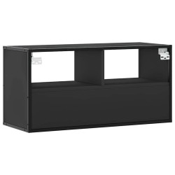 Meuble TV noir 80x31x39,5 cm bois d'ingénierie et métal 630241630241