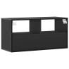 Meuble TV noir 80x31x39,5 cm bois d'ingénierie et métal 630241630241