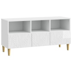 Meuble TV 102 x 34,5 x 50 cm Blanc brillant Bois d'ingénierie 630245630245
