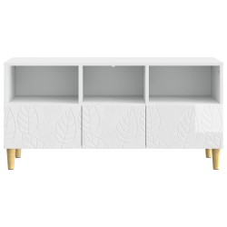 Meuble TV 102 x 34,5 x 50 cm Blanc brillant Bois d'ingénierie 630245630245