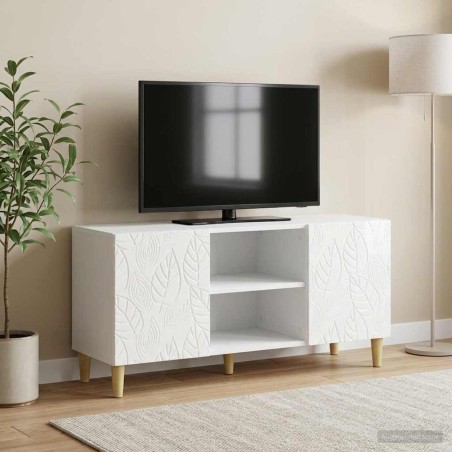 Meuble TV 102 x 34,5 x 50 cm Blanc brillant Bois d'ingénierie 630253630253