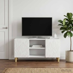 Meuble TV 102 x 34,5 x 50 cm Blanc brillant Bois d'ingénierie 630253630253