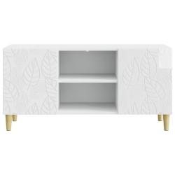 Meuble TV 102 x 34,5 x 50 cm Blanc brillant Bois d'ingénierie 630253630253