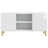 Meuble TV 102 x 34,5 x 50 cm Blanc brillant Bois d'ingénierie 630253630253
