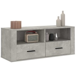 Meuble TV Gris béton 100x35x40 cm Bois d'ingénierie 630258630258