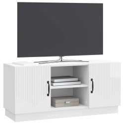 Meuble TV Blanc brillant 102 x 34,5 x 47 cm Bois d'ingénierie 630263630263
