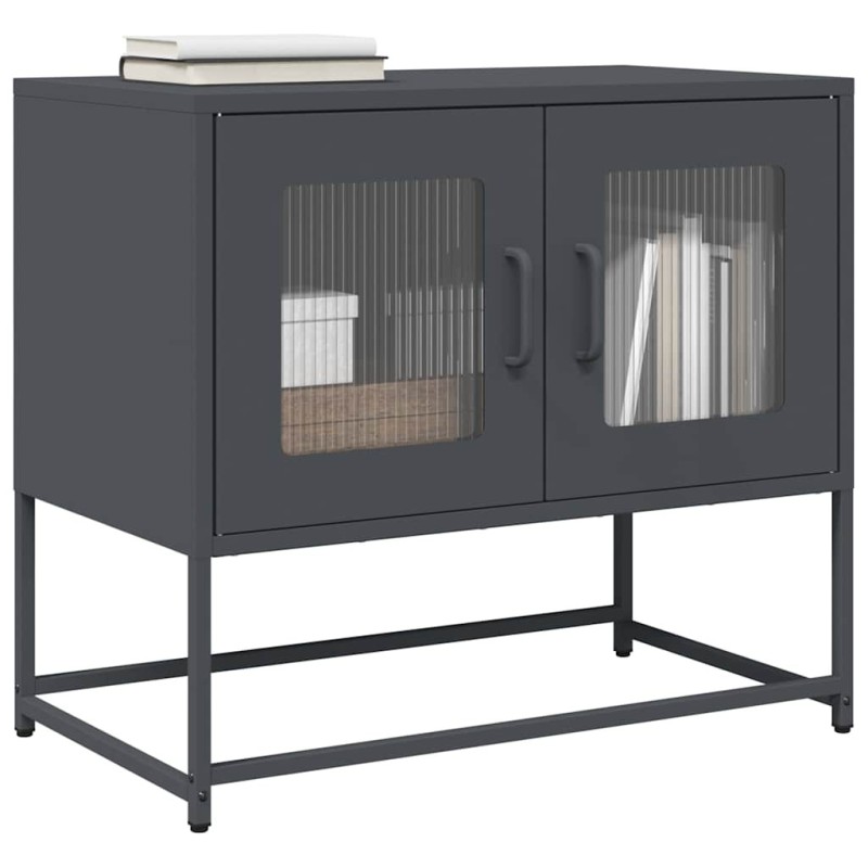 Meuble TV anthracite 68x39x60,5 cm acier laminé à froid 630266630266
