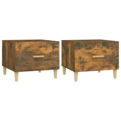 Tables basses 2 pcs chêne fumé 50x50x40 cm bois d'ingénierie 630267630267