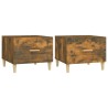 Tables basses 2 pcs chêne fumé 50x50x40 cm bois d'ingénierie 630267630267