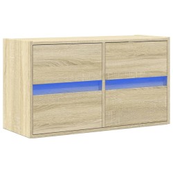Meuble TV mural avec lumières LED chêne sonoma 80x31x45 cm 630272630272