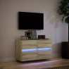Meuble TV mural avec lumières LED chêne sonoma 80x31x45 cm 630272630272