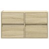 Meuble TV mural avec lumières LED chêne sonoma 80x31x45 cm 630272630272