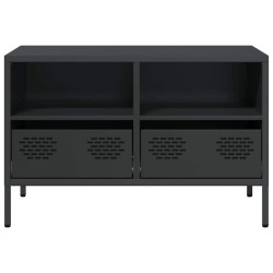 Meuble TV noir 68x39x43,5 cm acier laminé à froid 630273630273