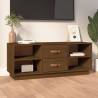 Meuble TV Marron miel 100x34x40 cm Bois de pin massif 630278630278