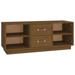 Meuble TV Marron miel 100x34x40 cm Bois de pin massif 630278630278