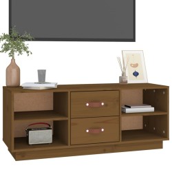 Meuble TV Marron miel 100x34x40 cm Bois de pin massif 630278630278
