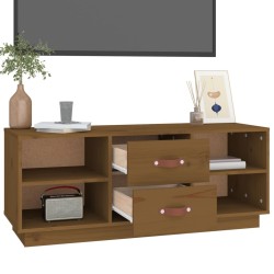 Meuble TV Marron miel 100x34x40 cm Bois de pin massif 630278630278