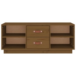 Meuble TV Marron miel 100x34x40 cm Bois de pin massif 630278630278