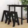 Tabourets lot de 2 noir 40x40x60 cm bois massif de pin 630279630279