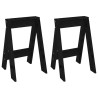 Tabourets lot de 2 noir 40x40x60 cm bois massif de pin 630279630279