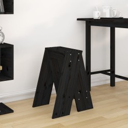 Tabourets lot de 2 noir 40x40x60 cm bois massif de pin 630279630279