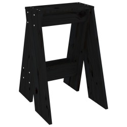 Tabourets lot de 2 noir 40x40x60 cm bois massif de pin 630279630279