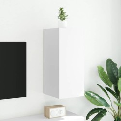 Meuble TV mural avec lumières LED blanc 30,5x35x70 cm 630280630280