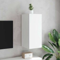 Meuble TV mural avec lumières LED blanc 30,5x35x70 cm 630280630280