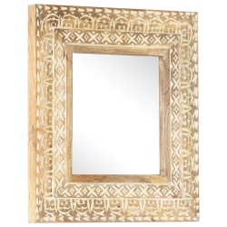 Miroir sculpté à la main 50x50x2,6 cm Bois de manguier solide 630283630283