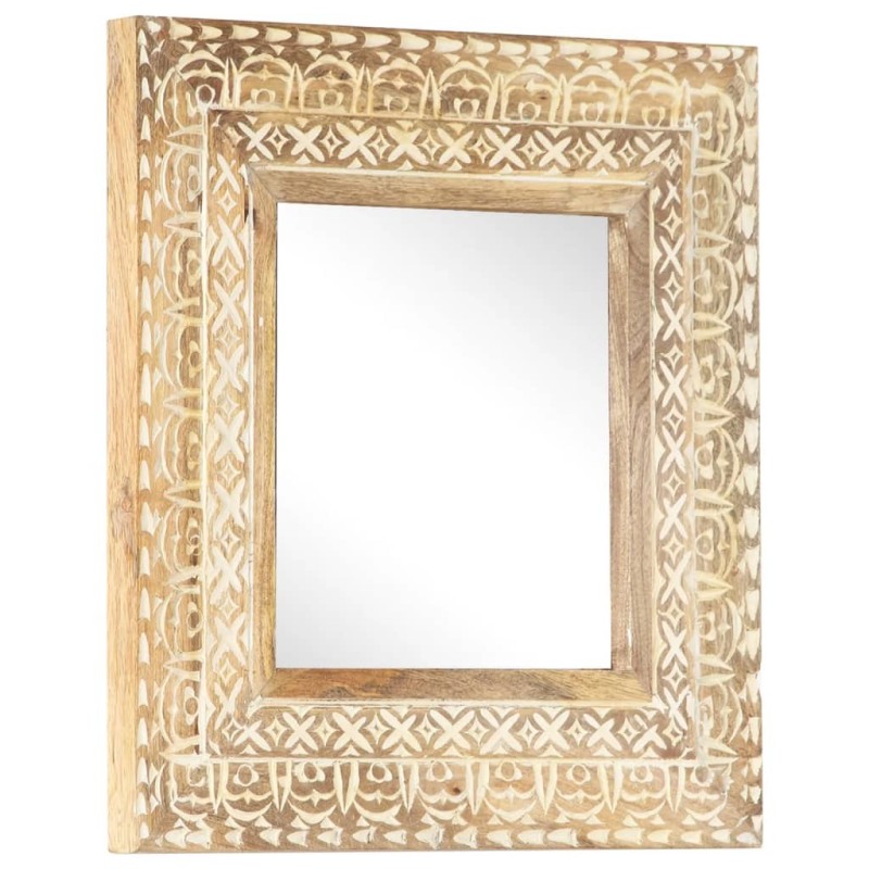 Miroir sculpté à la main 50x50x2,6 cm Bois de manguier solide 630283630283
