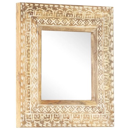 Miroir sculpté à la main 50x50x2,6 cm Bois de manguier solide 630283630283