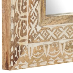 Miroir sculpté à la main 50x50x2,6 cm Bois de manguier solide 630283630283