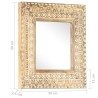 Miroir sculpté à la main 50x50x2,6 cm Bois de manguier solide 630283630283