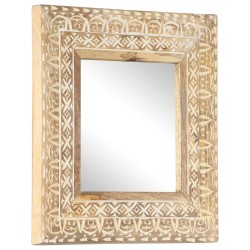 Miroir sculpté à la main 50x50x2,6 cm Bois de manguier solide 630283630283