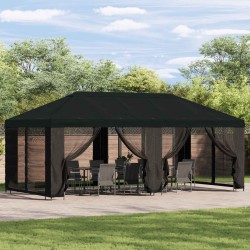 Housse de tonnelle avec murs latéraux Noir 600,5 x 300,5 cm 630290630290