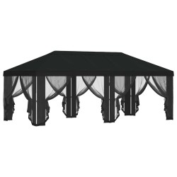 Housse de tonnelle avec murs latéraux Noir 600,5 x 300,5 cm 630290630290