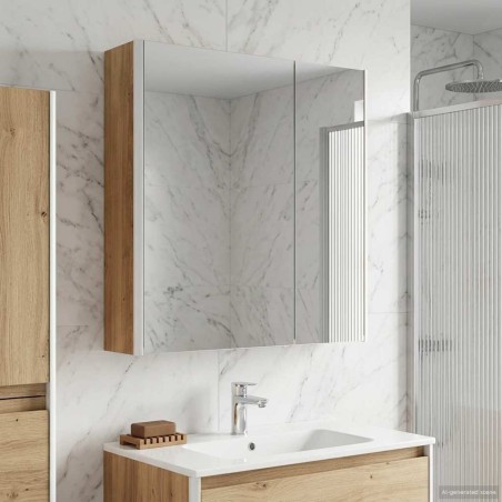 Armoire Miroir de Salle de Bain Chêne artisan 630294630294