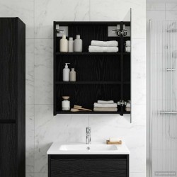 Armoire Miroir de Salle de Bain Chêne noir 50 x 14,5 x 70 cm 630298630298