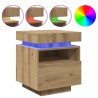 Armoires de chevet avec lumières LED 2 pcs chêne artisanal 630300630300