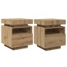 Armoires de chevet avec lumières LED 2 pcs chêne artisanal 630300630300