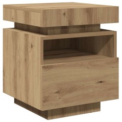 Armoires de chevet avec lumières LED 2 pcs chêne artisanal 630300630300
