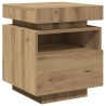 Armoires de chevet avec lumières LED 2 pcs chêne artisanal 630300630300