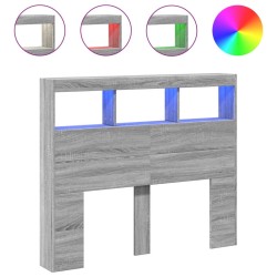 Armoire tête de lit avec LED sonoma gris 120x17x102 cm 630302630302