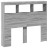 Armoire tête de lit avec LED sonoma gris 120x17x102 cm 630302630302