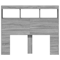 Armoire tête de lit avec LED sonoma gris 120x17x102 cm 630302630302