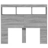 Armoire tête de lit avec LED sonoma gris 120x17x102 cm 630302630302