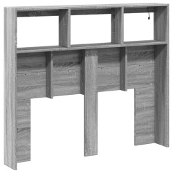 Armoire tête de lit avec LED sonoma gris 120x17x102 cm 630302630302