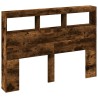 Armoire tête de lit avec LED chêne fumé 140x17x102 cm 630310630310