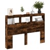 Armoire tête de lit avec LED chêne fumé 140x17x102 cm 630310630310